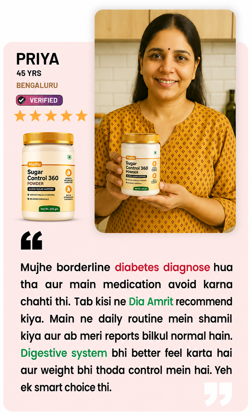 Priya testimonial